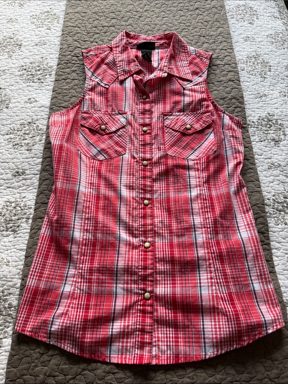 Wrangler Red and White Plaid Retro Shirt